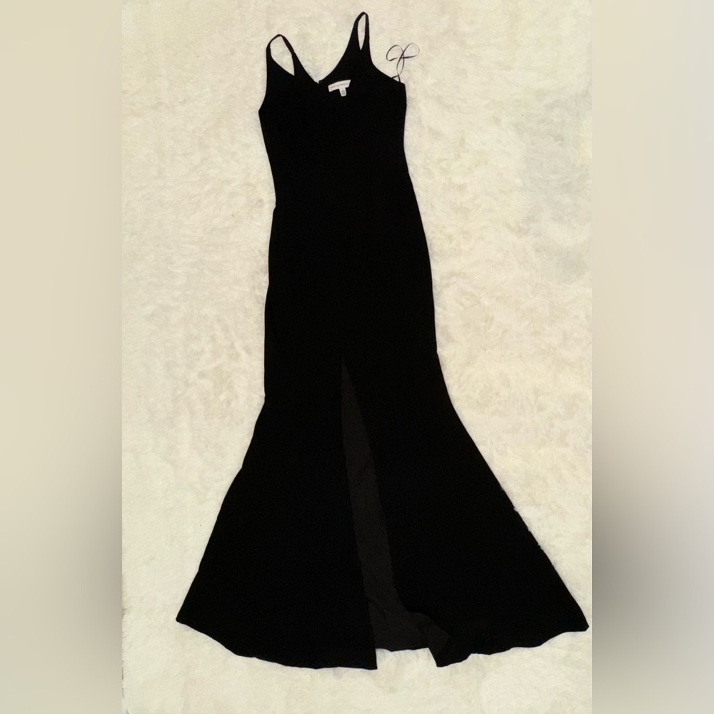 NWOT Dress the Population Black Iris Dress slit gown sz XL - Picture 4 of 7
